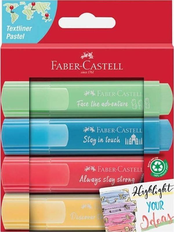 Faber Castell Fosforlu Kalem Pastel Renkler 4 ’lü Paket 5030254625 - Image 1