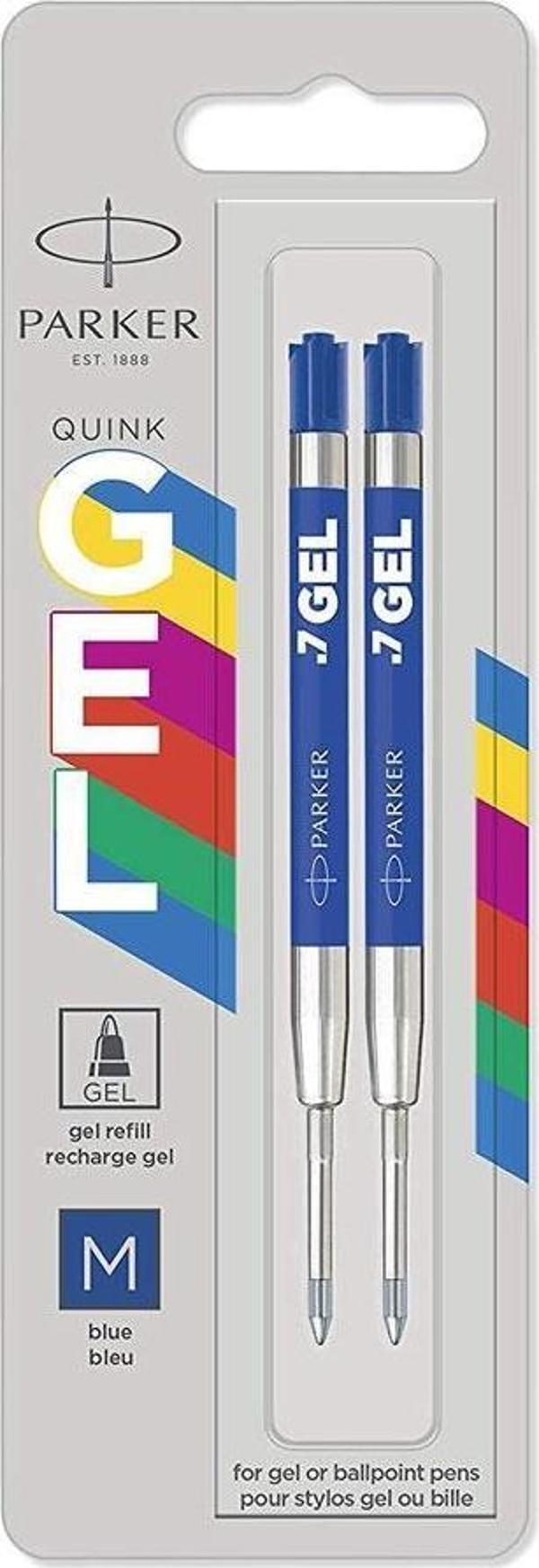 Parker Jel Kalem Refili M Uç Mavi Plastik Gövde Jel Kalem Yedeği 2 Li Paket - Image 1
