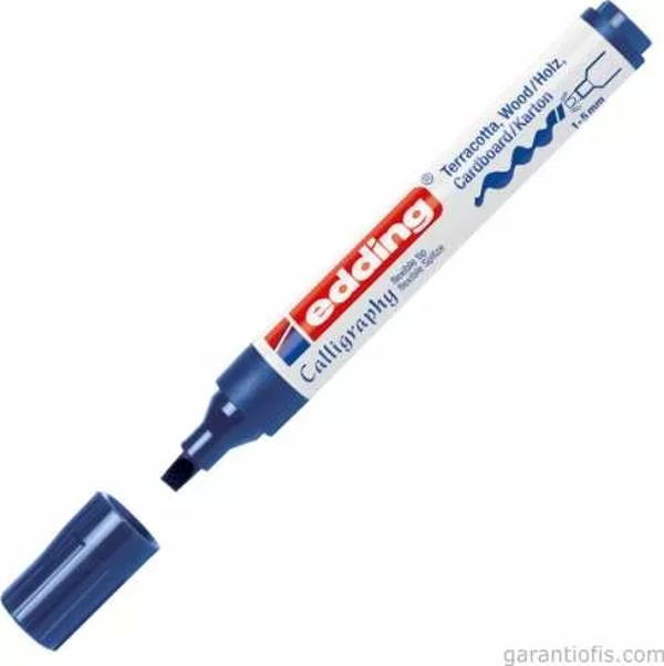 Edding 1455 Esnek Uçlu Çelik Mavisi Kaligrafi Markörü - Image 1