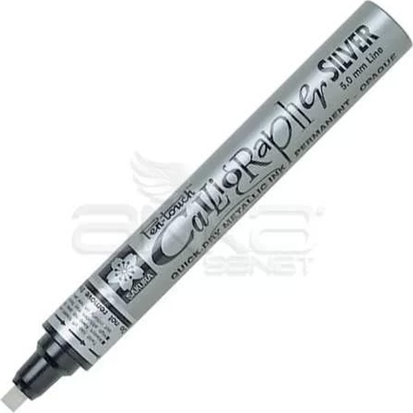 Sakura Pen Touch Calligrapher Kaligrafi Kalemi Medium Silver 5.0mm - Image 1