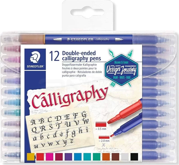 Staedtler Çift Taraflı Kaligrafi Kalemi 12li 2mm-3.5mm 3005 TB12 - Image 1