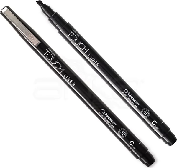 Touch Liner Siyah Kesik Uçlu Kaligrafi Kalemi C - Image 1
