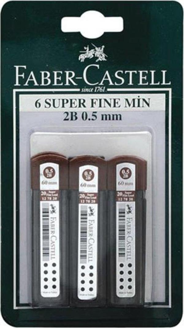 FABER-CASTELL KALEM UCU 0.5 2B 60mm 6LI BLİSTER (127820) - Image 1