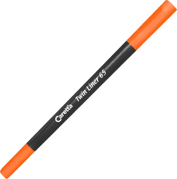 CARETTA 65-40 ÇİFT UÇLU KEÇELİ KALEM 0.4-1mm FOSFORLU TURUNCU - Image 1