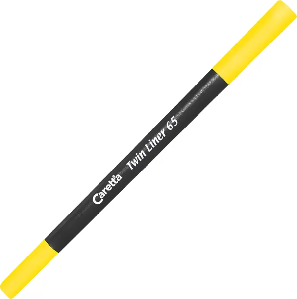 CARETTA 65-41 ÇİFT UÇLU KEÇELİ KALEM 0.4-1mm FOSFORLU SARI - Image 1