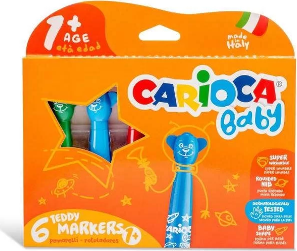 CARİOCA 42815 BABY JUMBO YIKANABİLİR KEÇELİ KALEM 6 RENK - Image 1