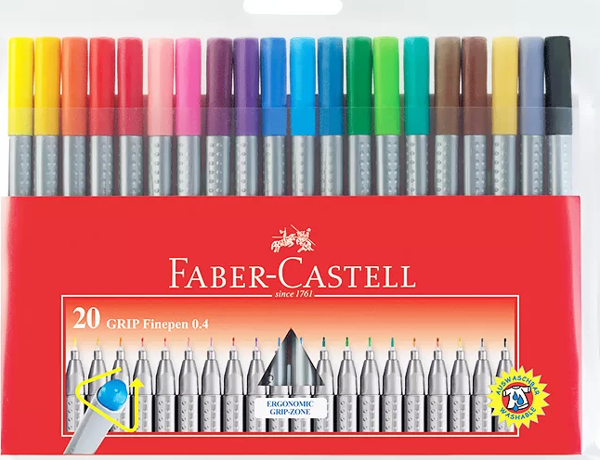 FABER-CASTELL GRİP FİNEPEN 0.4mm KEÇE UÇ 20 RENK POŞET (151620) - Image 1
