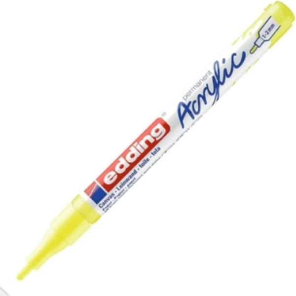 EDDİNG ED5300065 AKRİLİK MARKÖR İNCE UÇLU 1.0-2.0mm FOSFORLU SARI - Image 1
