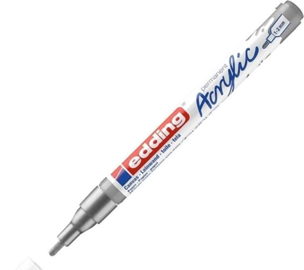 EDDİNG ED5300923 AKRİLİK MARKÖR İNCE UÇLU 1.0-2.0mm GÜMÜŞ - Image 1