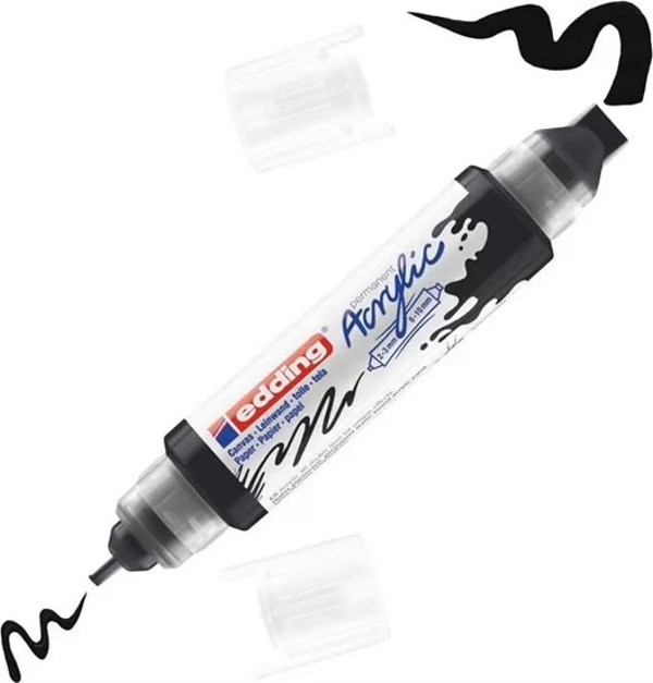 EDDİNG ED5400901 3D DOUBLE LİNER ÇİFT UÇLU AKRİLİK MARKÖR SİYAH - Image 1