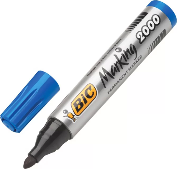BİC 2000 PERMANENT MARKÖR KOLİ KALEMİ YUVARLAK UÇ MAVİ (8209143) - Image 1