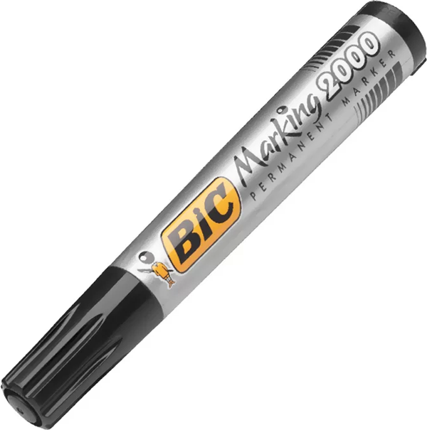 BİC 2000 PERMANENT MARKÖR KOLİ KALEMİ YUVARLAK UÇ SİYAH (8209153) - Image 1