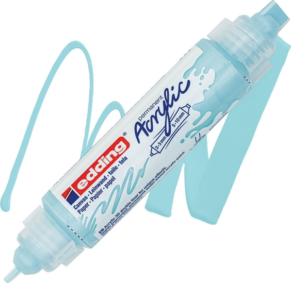 EDDİNG ED5400916 3D DOUBLE LİNER ÇİFT UÇLU AKRİLİK MARKÖR PASTEL MAVİ - Image 1