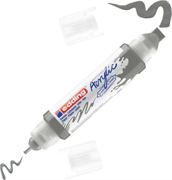 EDDİNG ED5400926 3D DOUBLE LİNER ÇİFT UÇLU AKRİLİK MARKÖR ANTRASİT - Image 1
