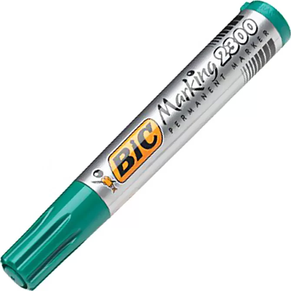 BİC 2300 PERMANENT MARKÖR KOLİ KALEMİ KESİK UÇ YEŞİL - Image 1
