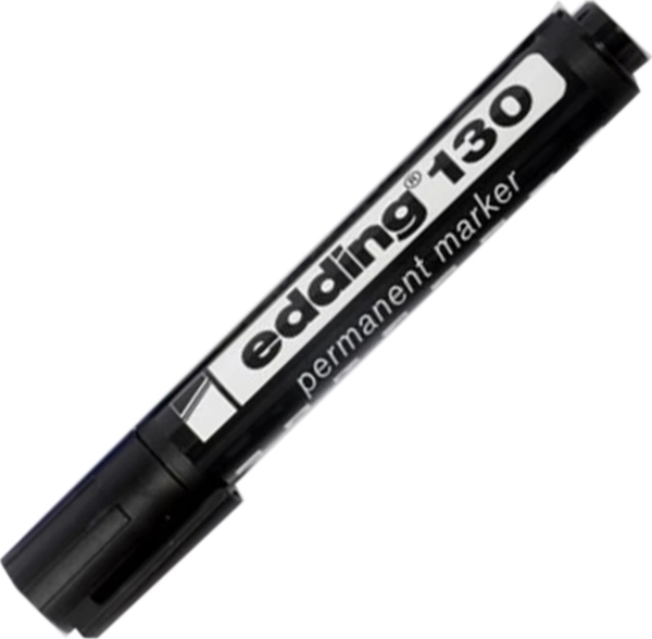 EDDİNG 130 PERMANENT MARKÖR KOLİ KALEMİ KESİK UÇ SİYAH - Image 1