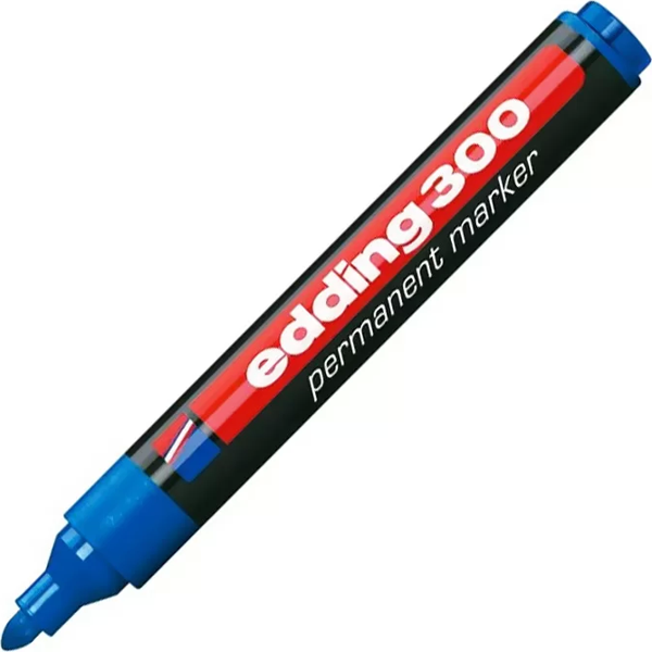 EDDİNG 300 PERMANENT MARKÖR KOLİ KALEMİ YUVARLAK UÇ MAVİ - Image 1