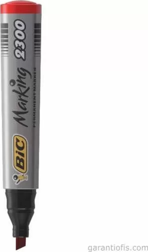 Bic 2300 Kesik Uçlu Kırmızı Permanent Marker Kalem - Image 1