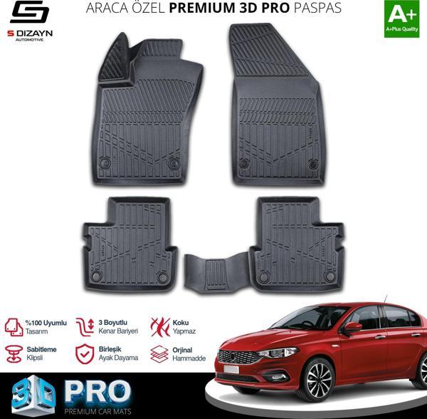 Fiat Egea Sedan 3D Pro Havuzlu Paspas 2015-2020 A+ Kalite - Image 1