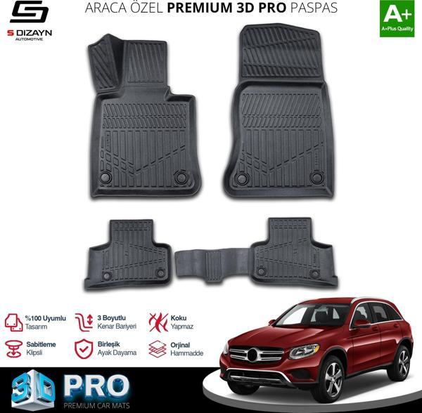 Mercedes GLC 3D Pro Havuzlu Paspas 2015-2023 A+ Kalite - Image 1