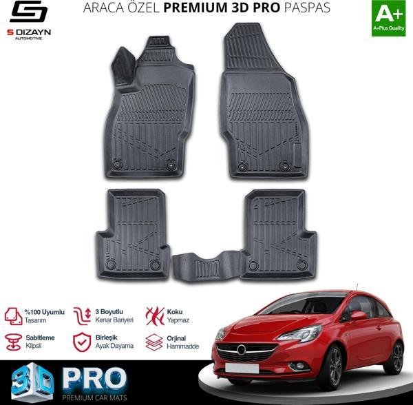 Opel Corsa E 3D Pro Havuzlu Paspas 2014-2019 A+ Kalite - Image 1