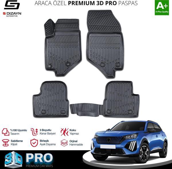 Peugeot 2008 Elektrikli 3D Pro Havuzlu Paspas 2022 Üzeri A+ Kalite - Image 1