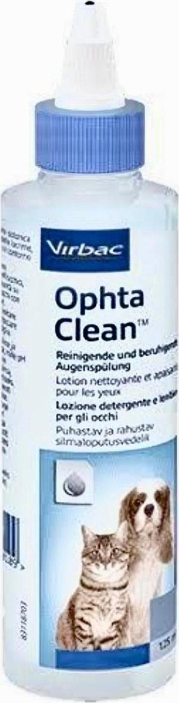 Virbac Ophta Clean Kedi ve Köpekler Için Göz Temizleme Solüsyonu 125ML - Image 1