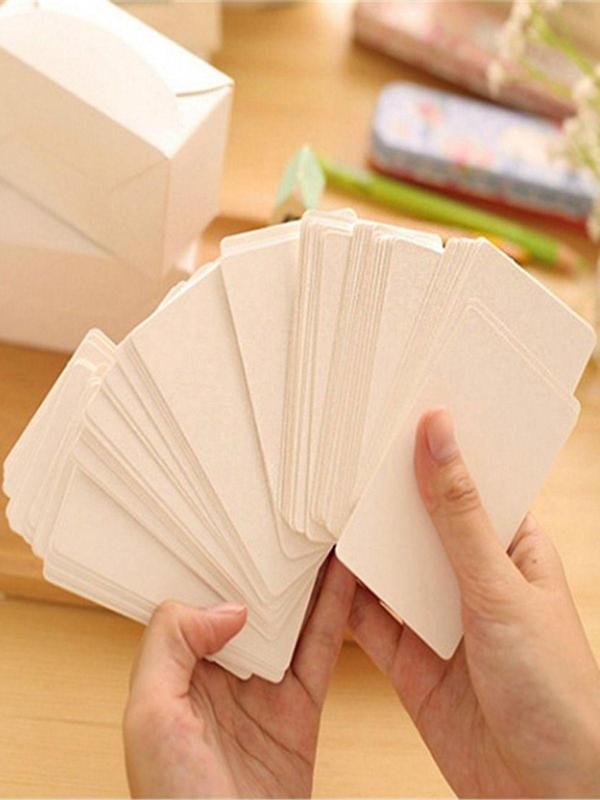 Copyder Boş Beyaz Kelime Kartları Etiket - 5.5X8.5Cm 500 Adet Oval Kesimli Boş Kartlar - Image 1