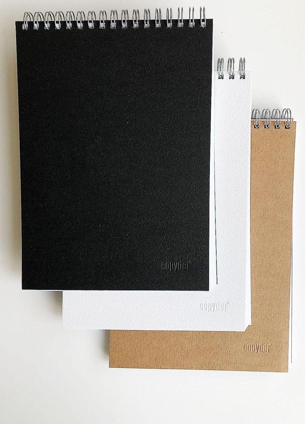 Copyder Spiralli Çizim Defter Seti, Marker Kaleme Uygun Alt Tarafa Geçirmez Iç Kağıtlar - 3 Adet Defter - Image 1