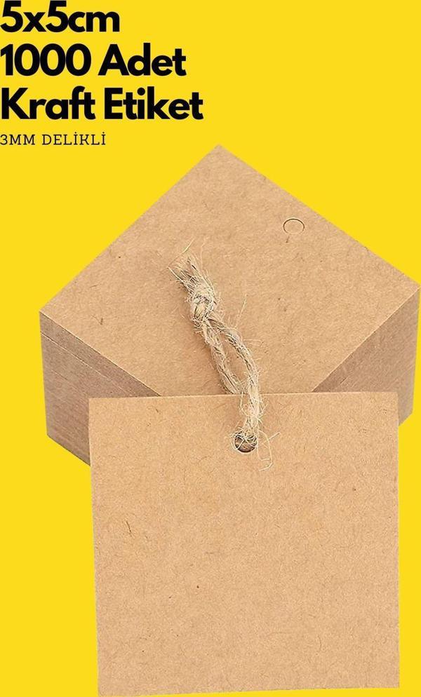 Copyder Kraft Etiket 1000 Adet 5X5Cm Ürün Etiketi - Image 1