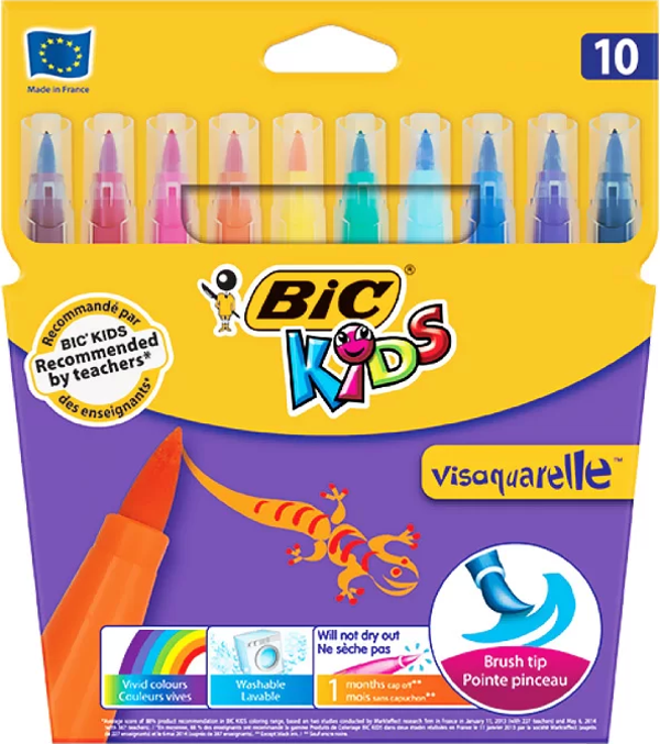 BİC KİDS VİSA FIRÇA UÇLU KEÇELİ KALEM 10 RENK (828964) - Image 1