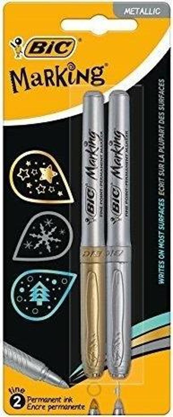 Bic Marking Altın Gümüş 2 li Permanent Kalem Seti - Image 1
