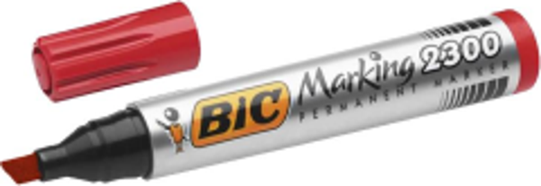 Bic Permanent Markör Kesik Uç Kırmızı 2300 - Image 1