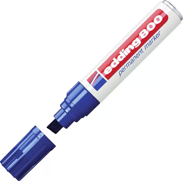 EDDİNG 800 PERMANENT MARKÖR KESİK UÇ MAVİ - Image 1
