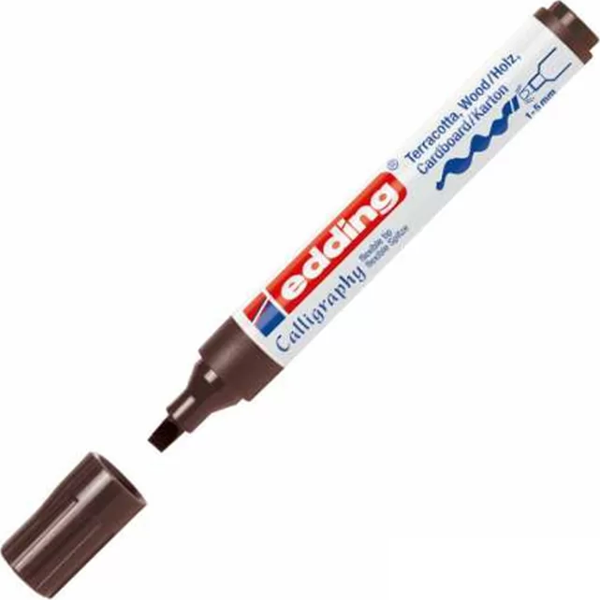 EDDİNG E-1455 KALİGRAFİ KALEMİ 5mm KOYU KAHVE - Image 1