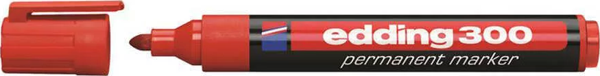 Edding E-300 Permanent Markör Yuvarlak Uçlu Kırmızı - Image 1