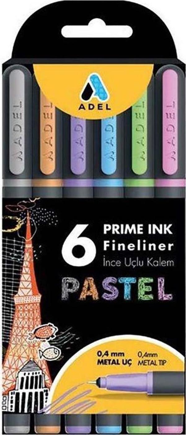 ADEL Prime Fineliner 6’lı Pastel 2201000101000 - Image 1