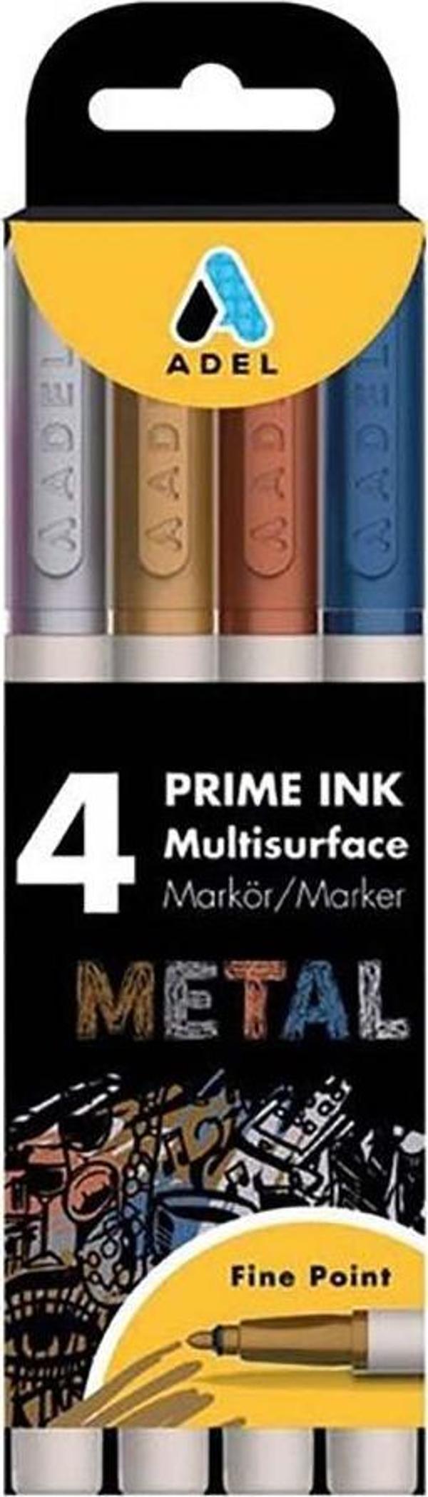 Adel Prime Ink Multisurface 4’Lü Marker Metalik - Image 1