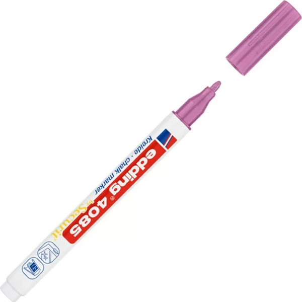 EDDİNG E-4085 LİKİT TEBEŞİR VE CAM KALEMİ METALİK PEMBE - Image 1