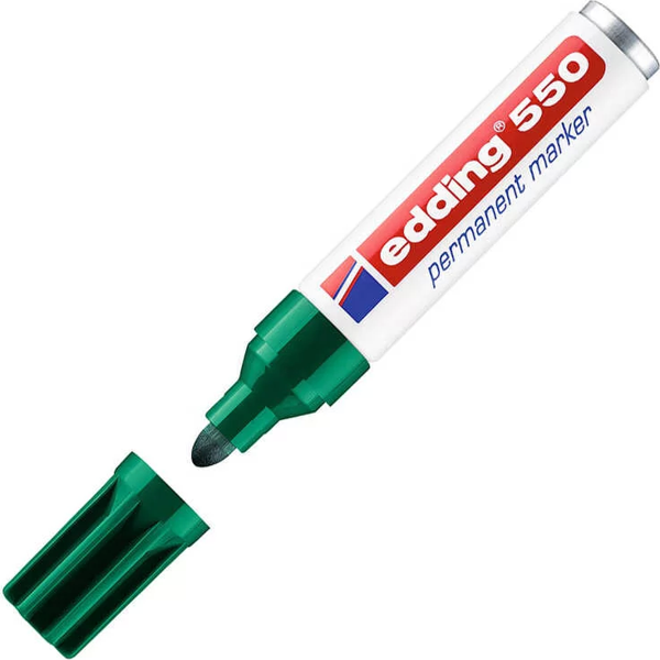 Edding E-550 Permanent Markör Yuvarlak Uç Yeşil - Image 1