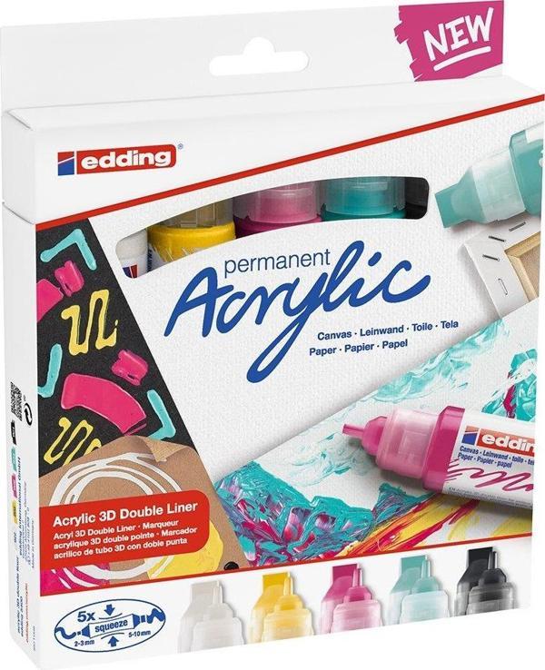 Edding Ed5400K599 Akrilik 3D Double Lıner 5Li Set Basıc - Image 1
