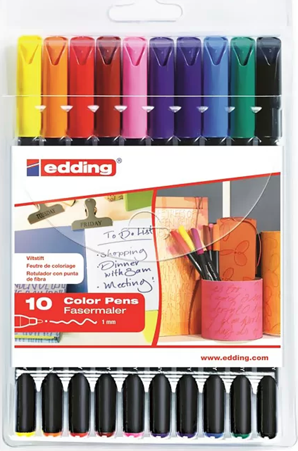 EDDİNG GRAFİK KALEMİ 10 RENK POŞET (1200P1099) - Image 1