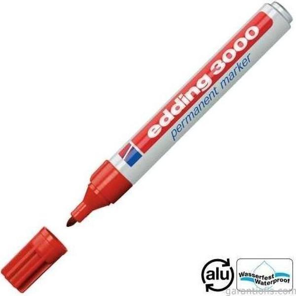 Edding 3000 Kırmızı Permanent Marker Endüstriyel Kalem - Image 1