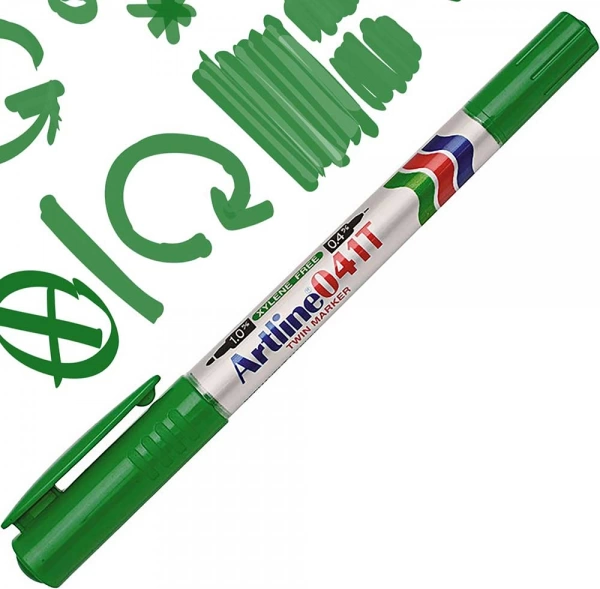 ARTLİNE EK-041T İKİ UÇLU PERMANENT MARKÖR YEŞİL - Image 1