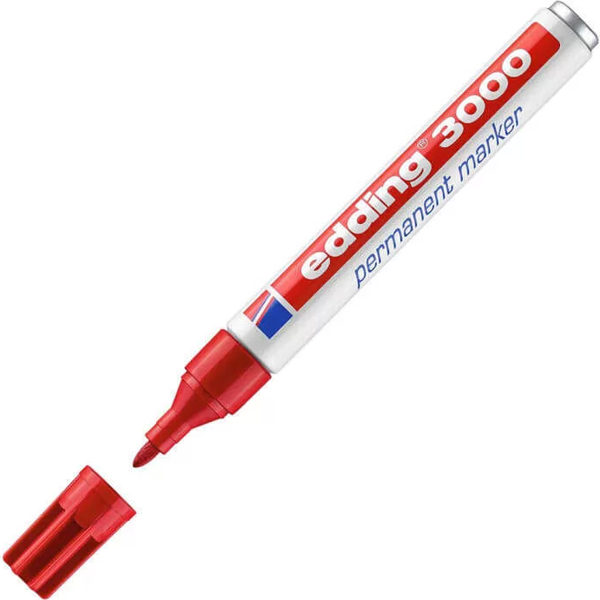 Edding 3000 Permanent Markör 1,5-3 mm Yuvarlak Uçlu Kırmızı - Image 1