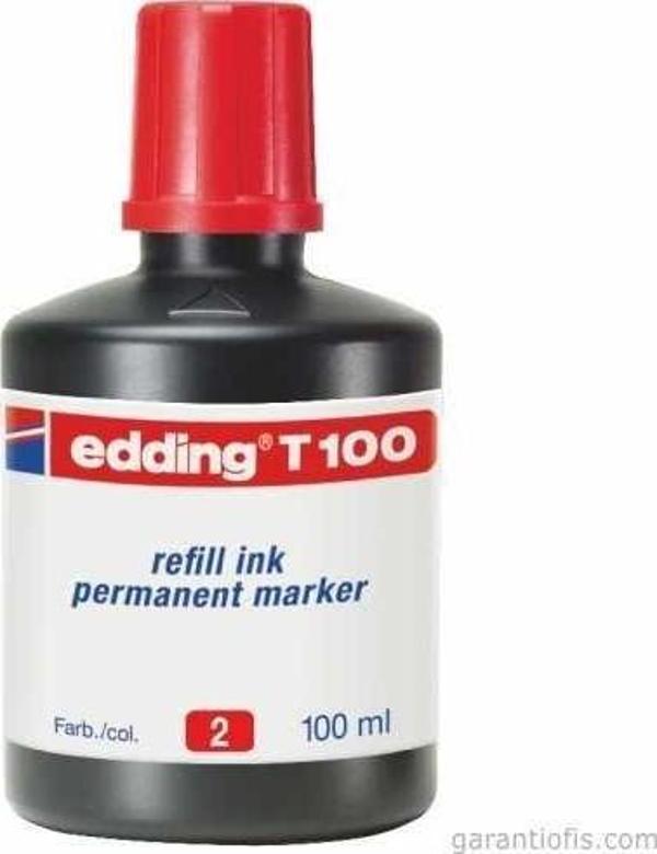 Edding T 100 Kırmızı Permanent Kalemi Yedek Mürekkebi (100 ml) - Image 1
