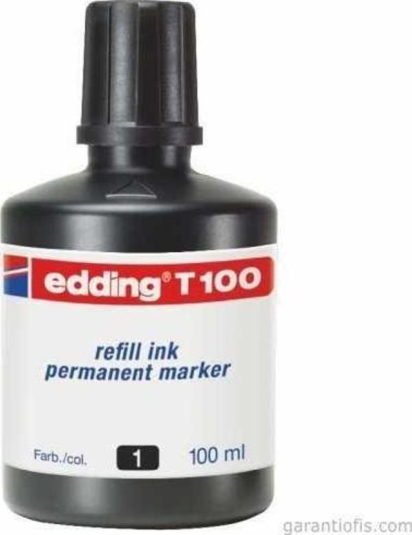 Edding T100 Permanent Kalemi Yedek Mürekkebi Siyah (100 ml) - Image 1