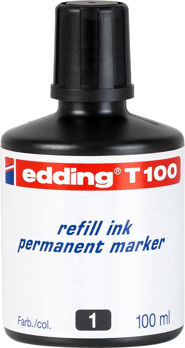 Edding T100 Permanent Markör Yedek Mürekkep 100 ml Siyah - Image 1