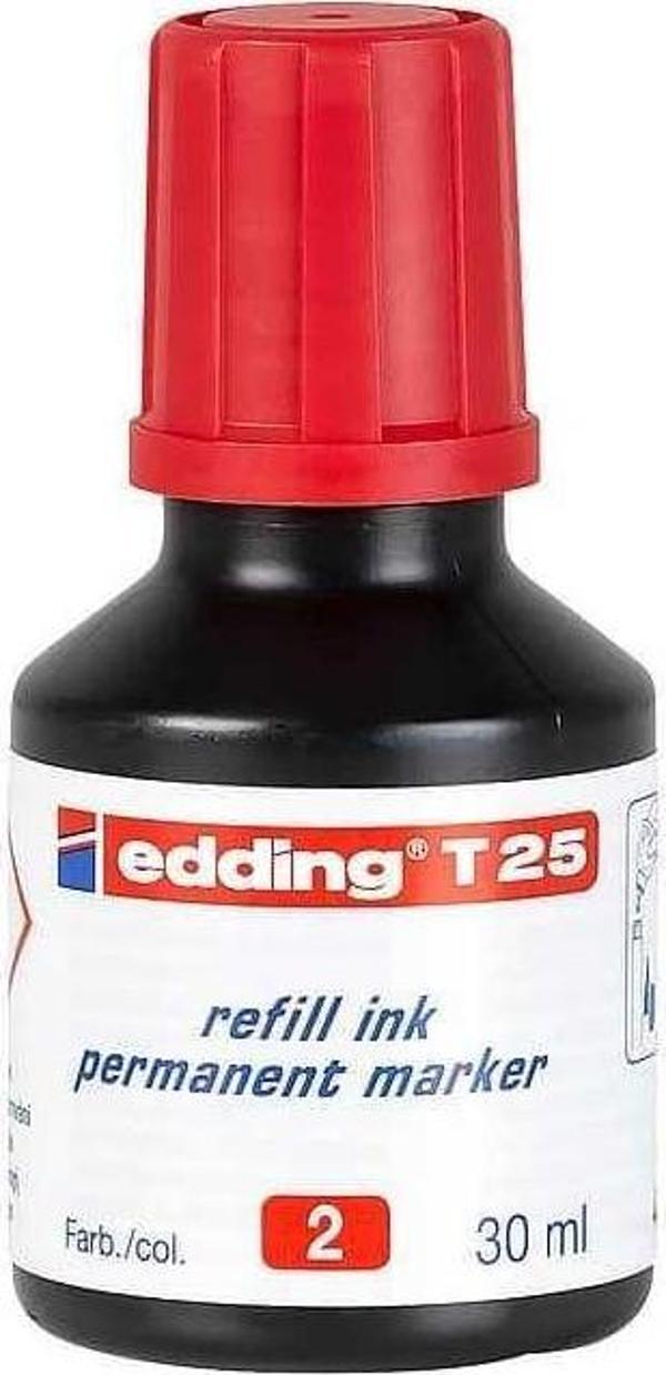 Edding T25 Permanent Markör Yedek Mürekkep 30 ml Kırmızı - Image 1