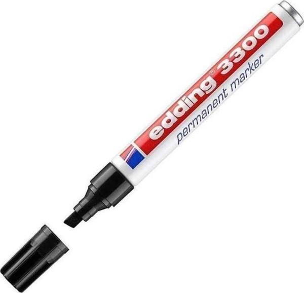 Edding 3300 Siyah Kesik Uçlu Permanent Marker Endüstriyel Kalem - Image 1